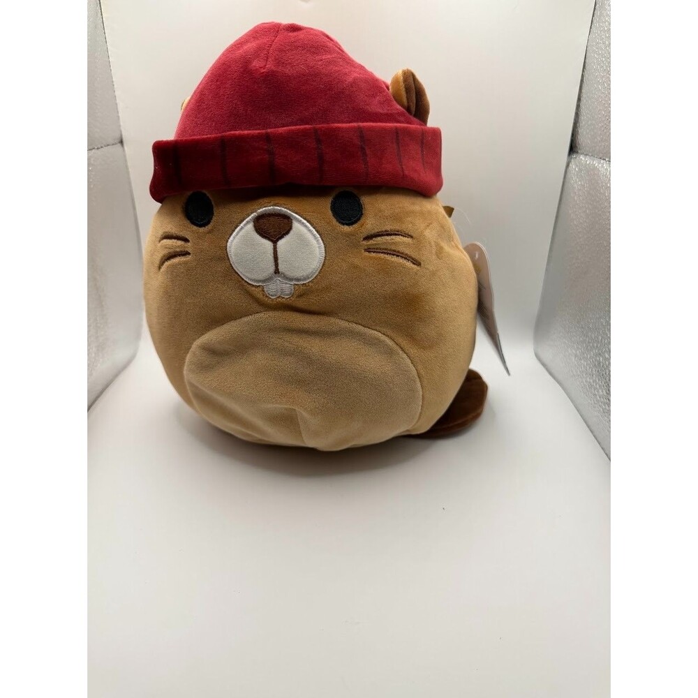 Squishmallows Chip the Beaver 7.5" Red Beanie Hat Plush Harvest Squad With Tag